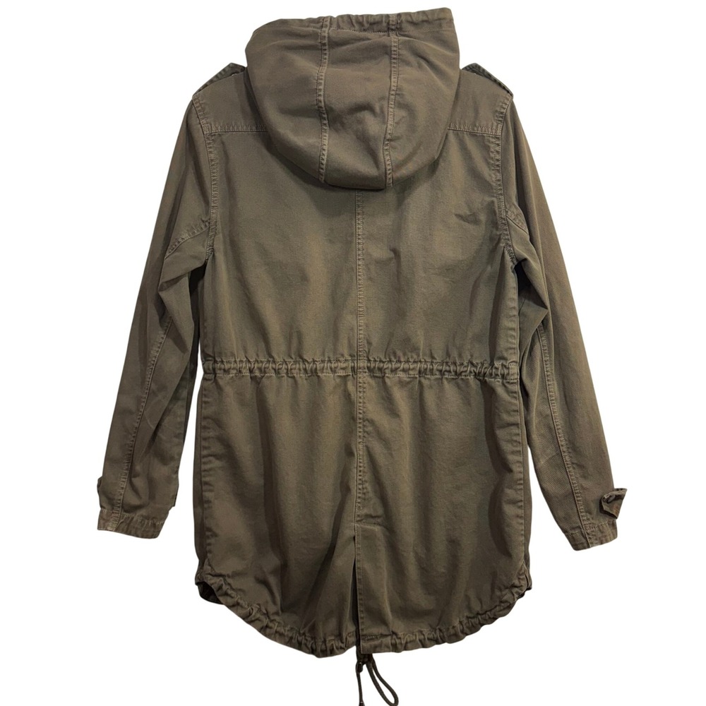 Velvet Graham Spencer M Olive Green Utility Anorak Jacket Hooded Drawstring Fall - Picture 6 of 10